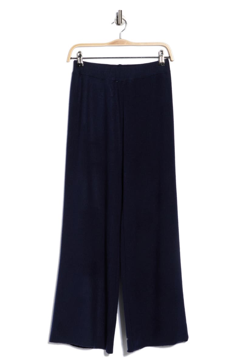 FRNCH Rani Wide Leg Rib Pants, Alternate, color, Bleu Marine