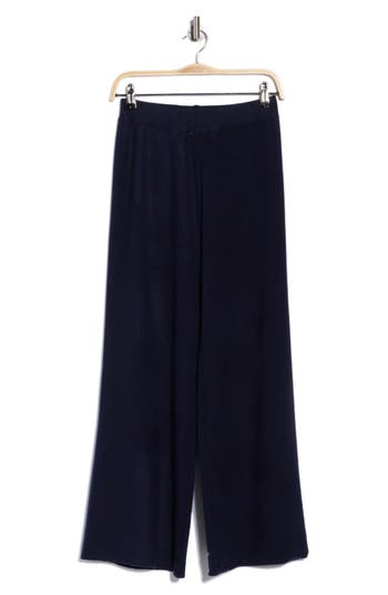 Frnch Rani Wide Leg Rib Pants In Blue