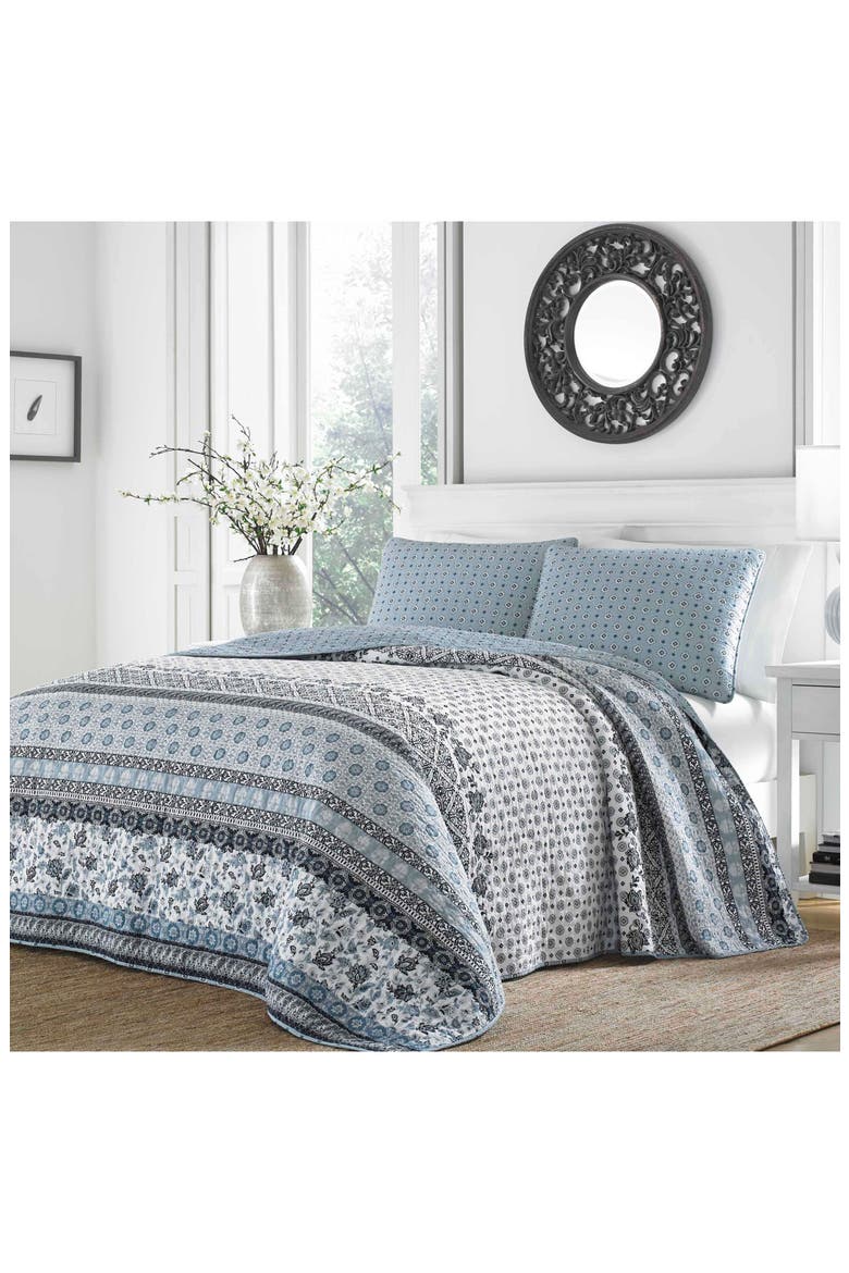 Bexley 136 Thread Cotton Count Quilt Set, Alternate, color, OPEN DARK BLUE
