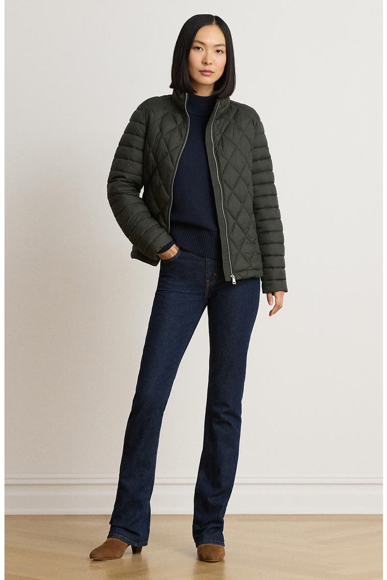 Mixed Quilted Puffer Jacket, Alternate, color, LODEN
