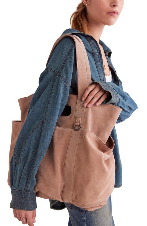Free People Caravan Suede Tote In Sand