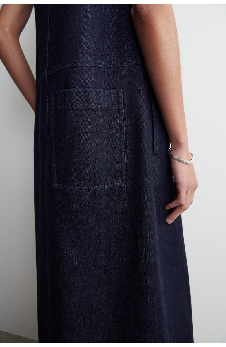 COS A-Line Denim Midi Dress, Alternate, color, Indigo