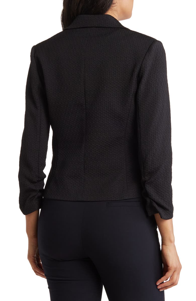 Amanda & Chelsea Ruched Sleeve Jacquard Blazer, Alternate, color, 