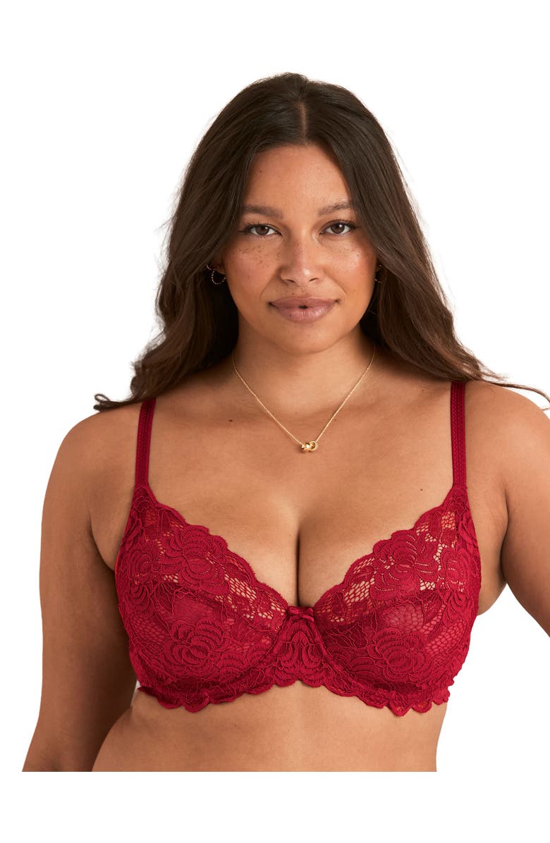 Adore Me London Unlined Full Coverage Bra, Main, color, Dark Red