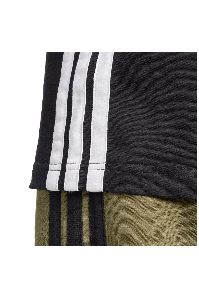 3-Stripes Cotton T-Shirt, Alternate, color, BLACK/WHIT