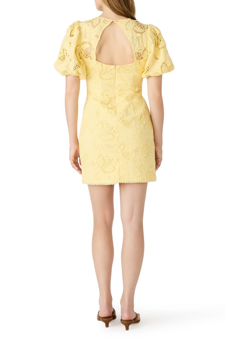 Elly Embroidered Minidress, Alternate, color, PALE YELLOW