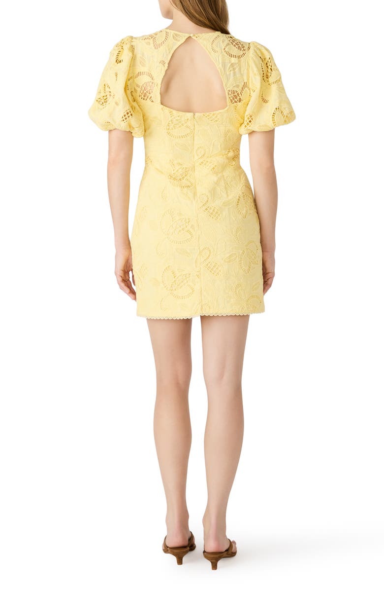 Steve Madden Elly Embroidered Minidress, Alternate, color, Pale Yellow
