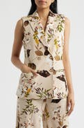 Tahari ASL Foliage Print Vest