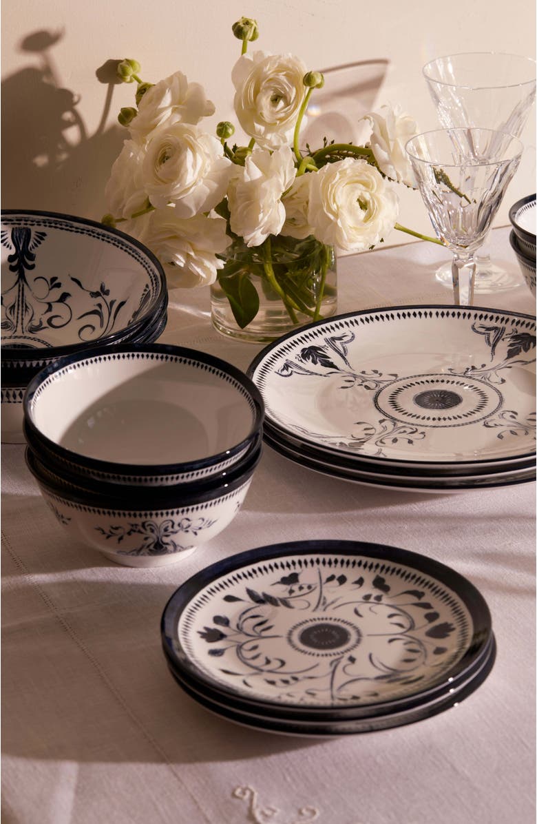 LEMIEUX ET CIE Bruges Porcelain 4-Piece Salad Plate Set, Alternate, color, Blue