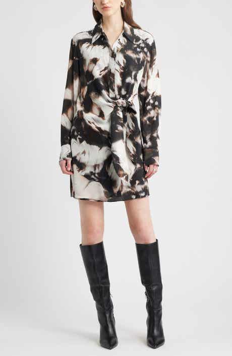 Nordstrom Tie Waist Long Sleeve Shirtdress