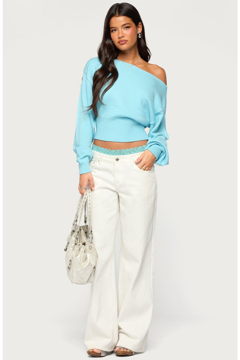 Ravenna Off the Shoulder Sweater, Alternate, color, TURQUOISE