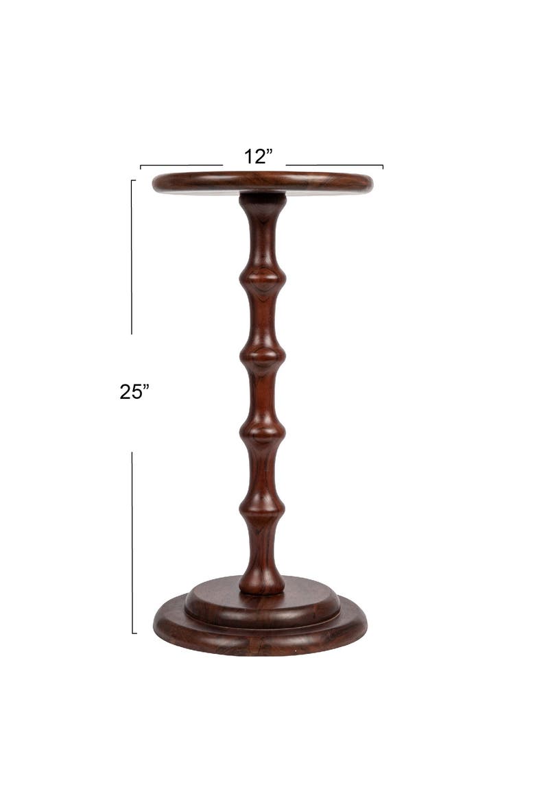 Ergo Pedestal Cocktail Side Table, Dark Chestnut, Alternate, color, Brown