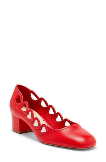 Cinq À Sept Martine Block Heel Pump In Red