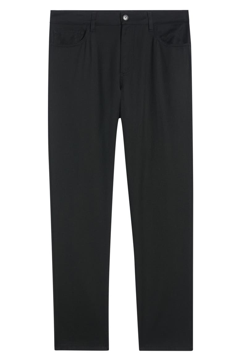 Regular Fit Five Pocket Wool Pants, Main, color, BLACK