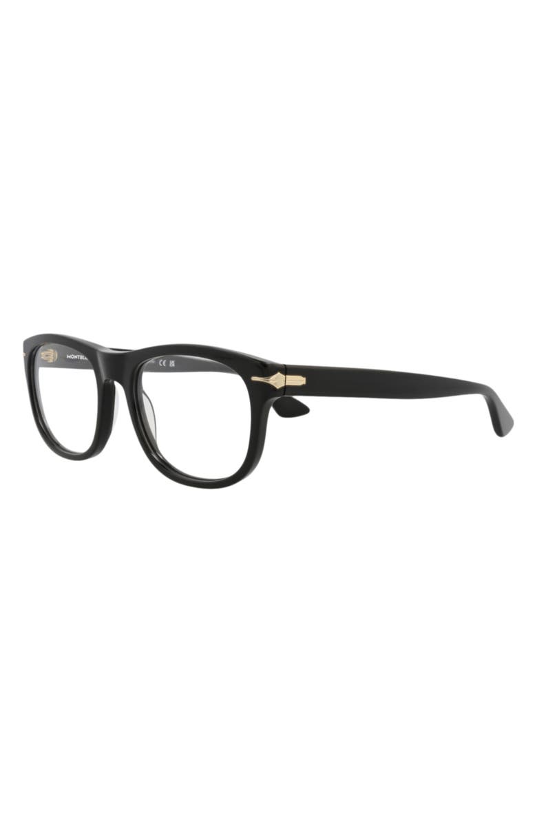 Montblanc 55mm Square Optical Glasses, Alternate, color, Black Black Transparent