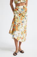 A.L.C. Naomi Floral Print Ruched Skirt