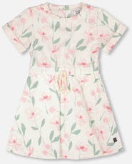 Deux par Deux French Terry Flowers Short Sleeve Dress