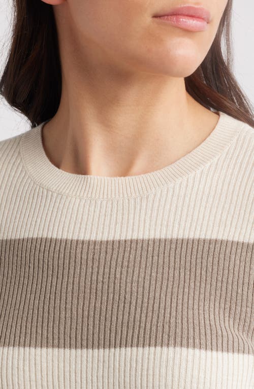 TREASURE & BOND TREASURE & BOND CREWNECK COTTON BLEND RIB SWEATER 