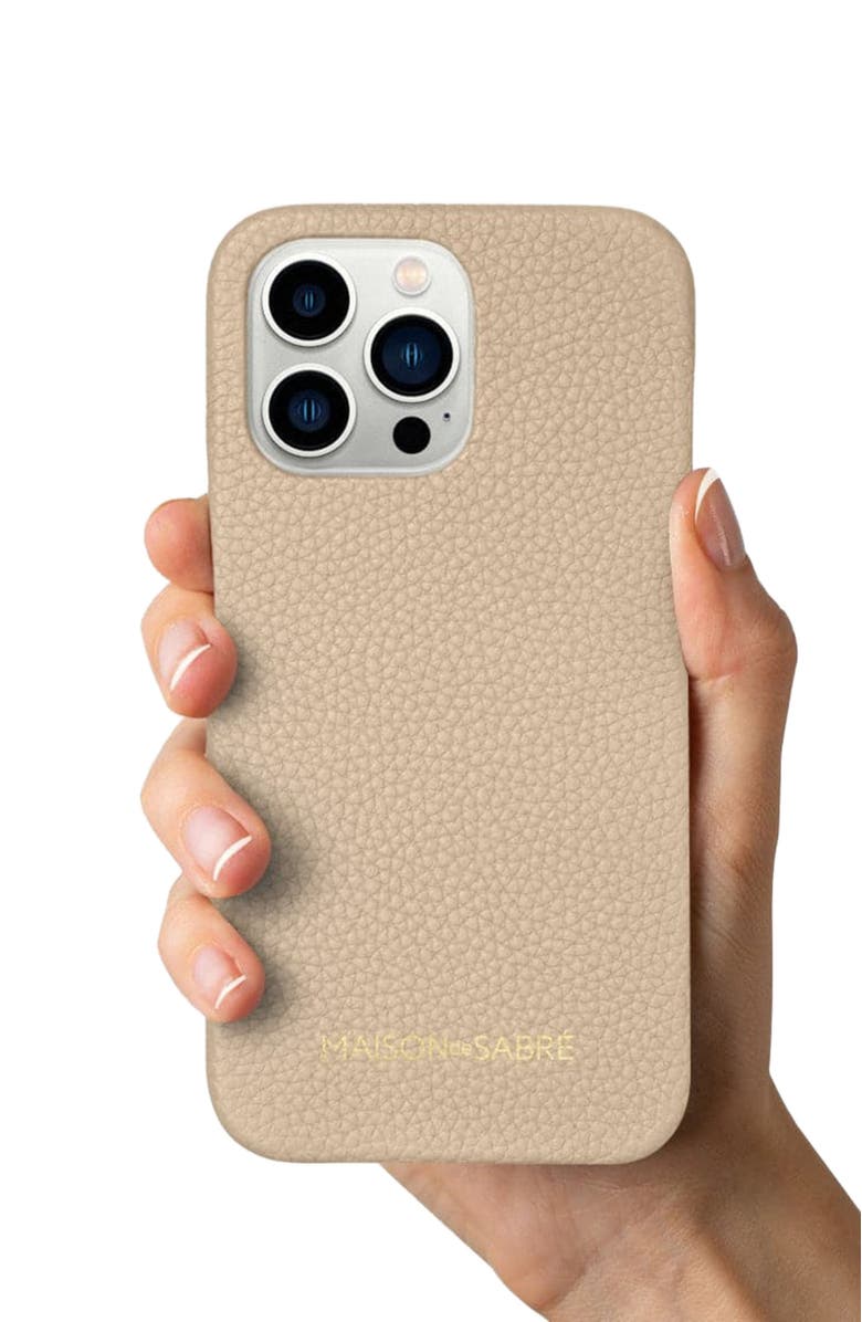 MAISON de SABRÉ Leather Phone Case, Alternate, color, Saharan Nude