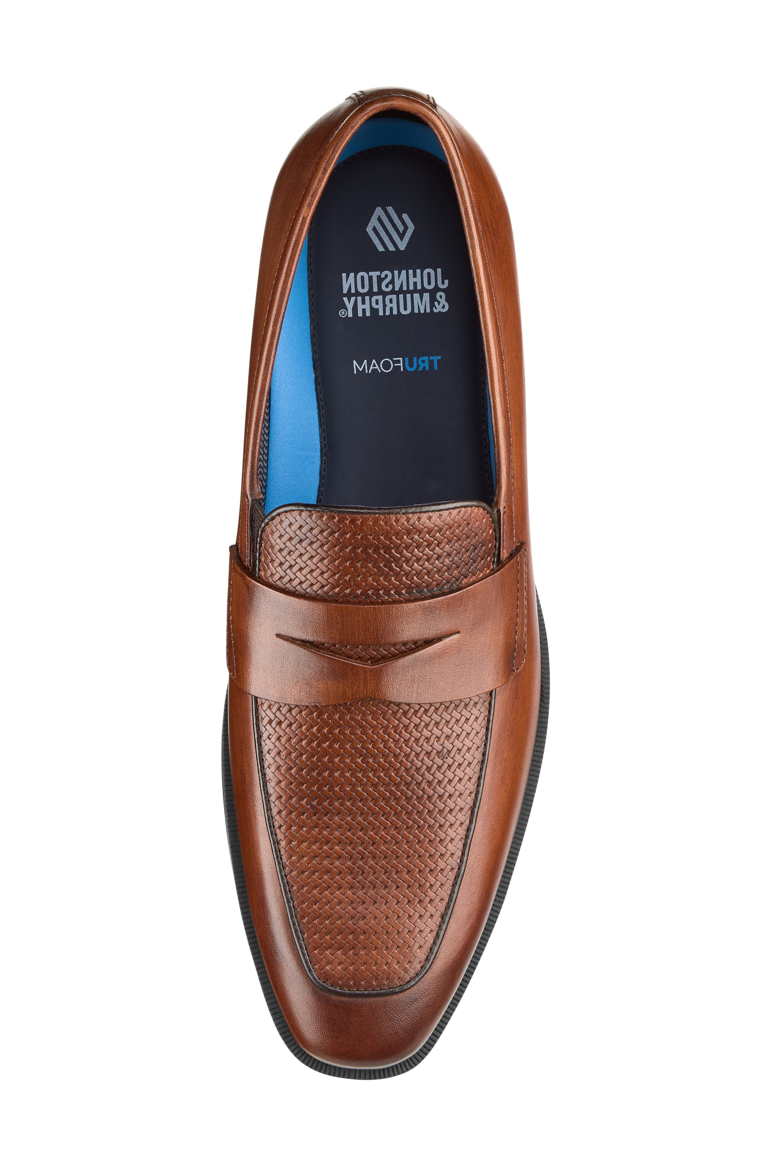 Gibbons Embossed Penny Loafer, Alternate, color, MAHOGANY FULL GRAIN