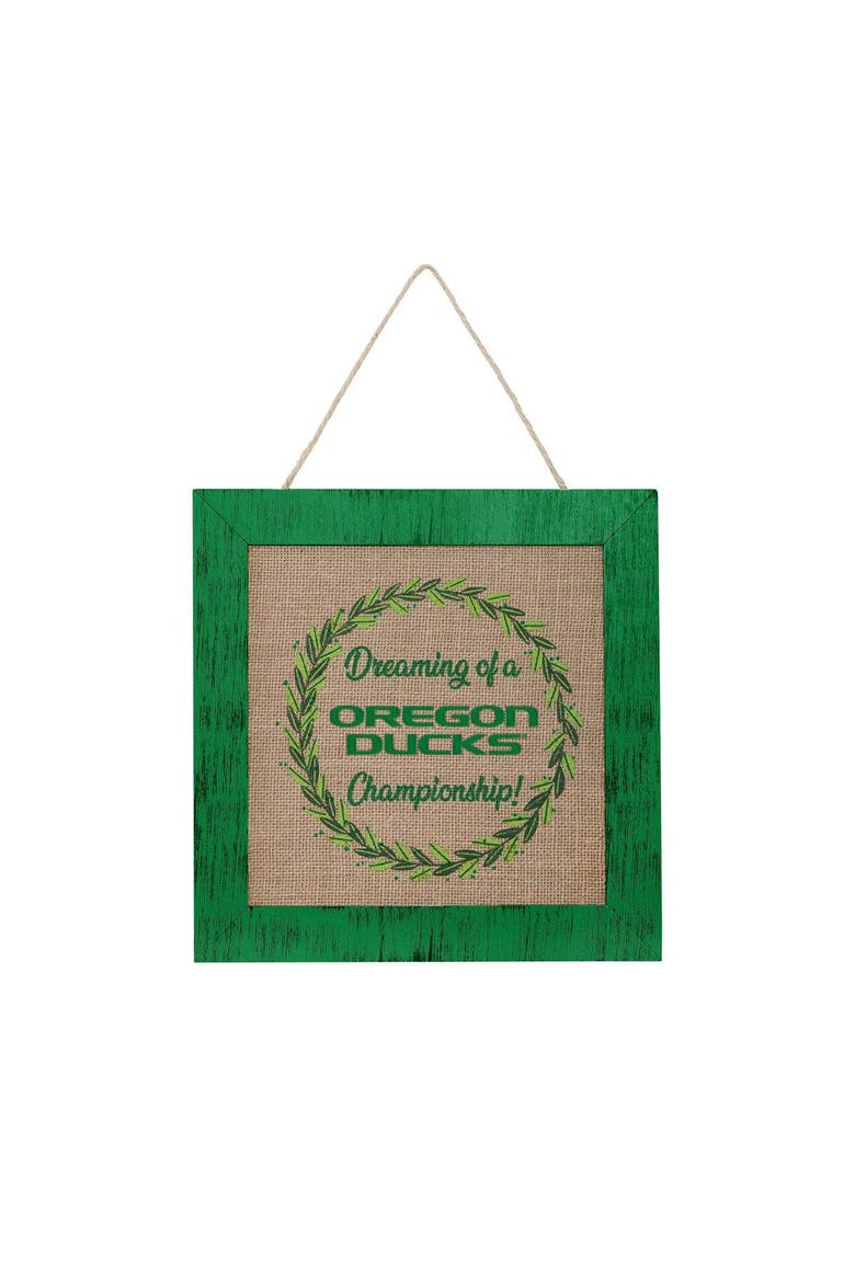 Oregon Ducks 12'' Double-Sided Burlap Sign, Main, color, Green
