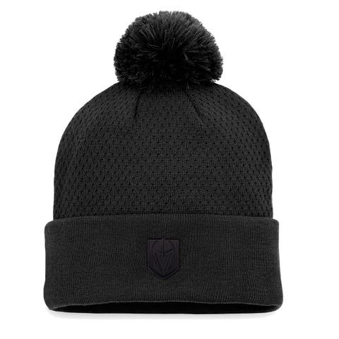 Women's Fanatics Branded Black Vegas Golden Knights Authentic Pro Road Cuffed Knit Hat with Pom
