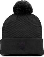 FANATICS Women's Fanatics Branded Black Vegas Golden Knights Authentic Pro Road Cuffed Knit Hat with Pom