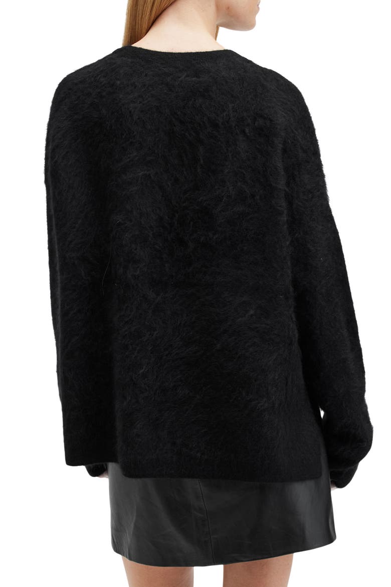 Rebel Cashmere Crewneck Sweater, Alternate, color, BLACK