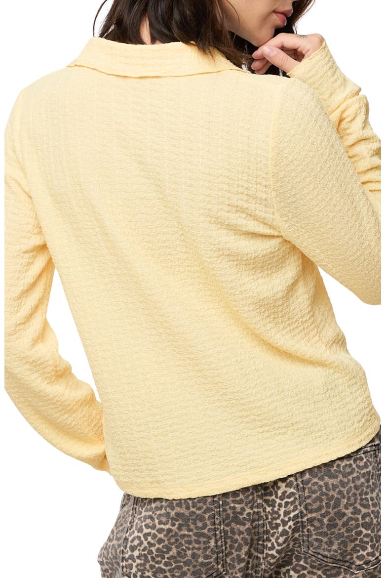 Textured Button-Up Knit Top, Alternate, color, DAISY