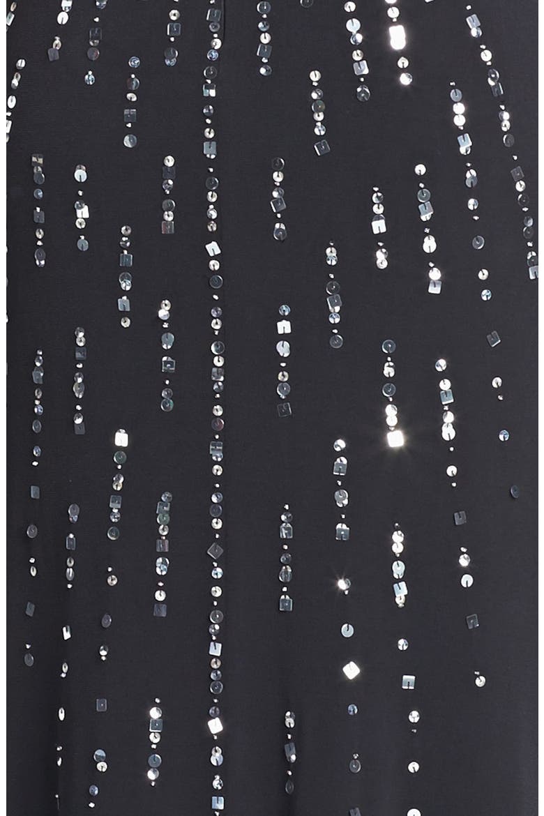 Embellished Cutaway Jersey Gown, Alternate, color, BLACK