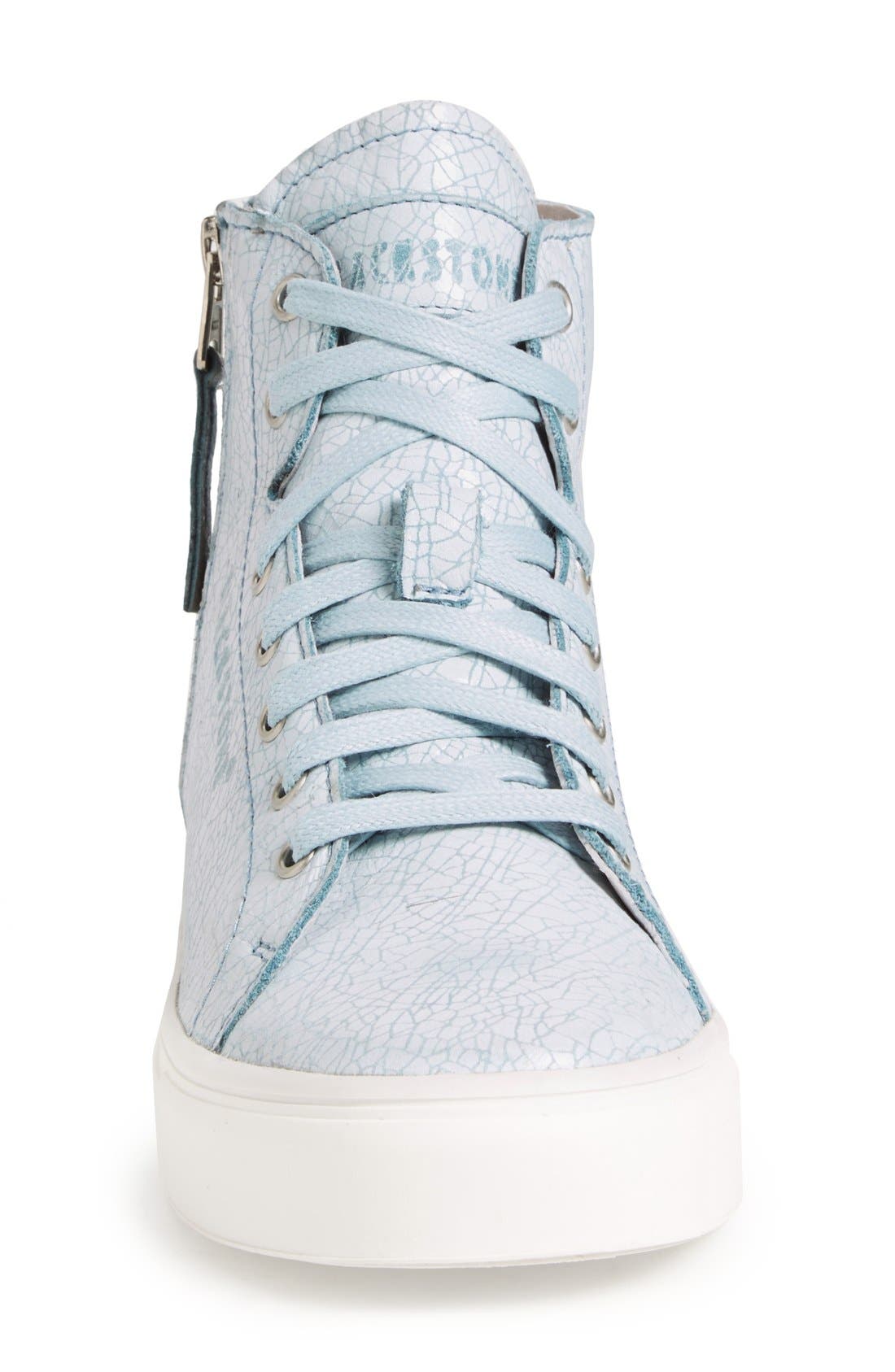 'LL78' Crackled High Top Platform Sneaker, Alternate, color, SKY BLUE/WHITE