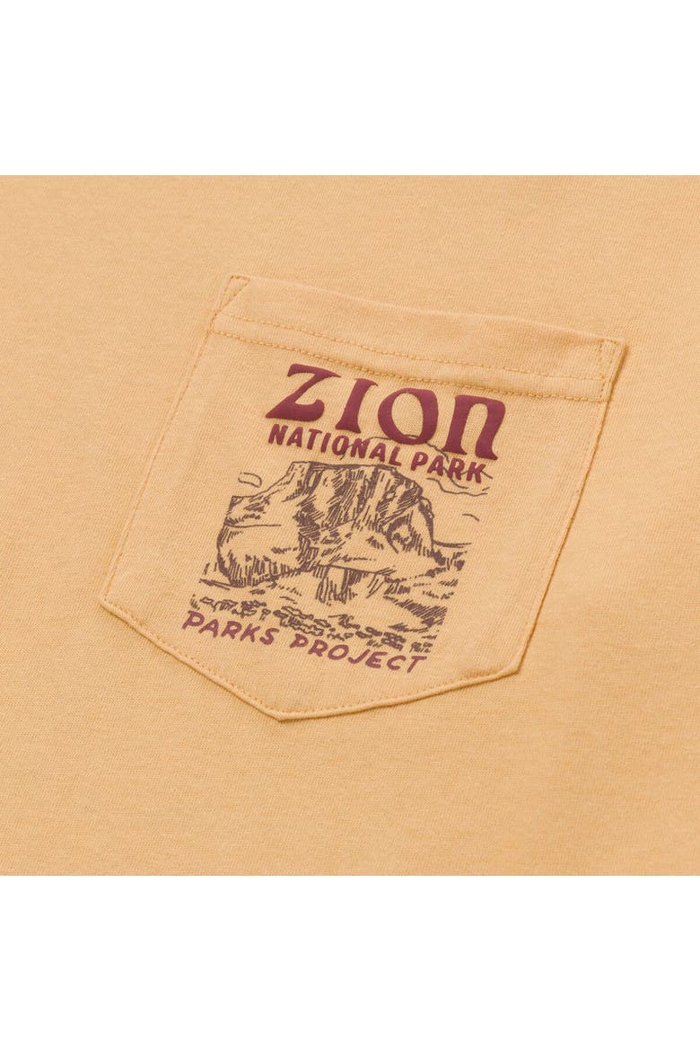 Zion Puff Print Pocket T-Shirt, Alternate, color, Mustard