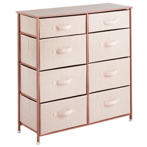 Tall Storage Dresser Furniture, 8 Slim Fabric Drawers