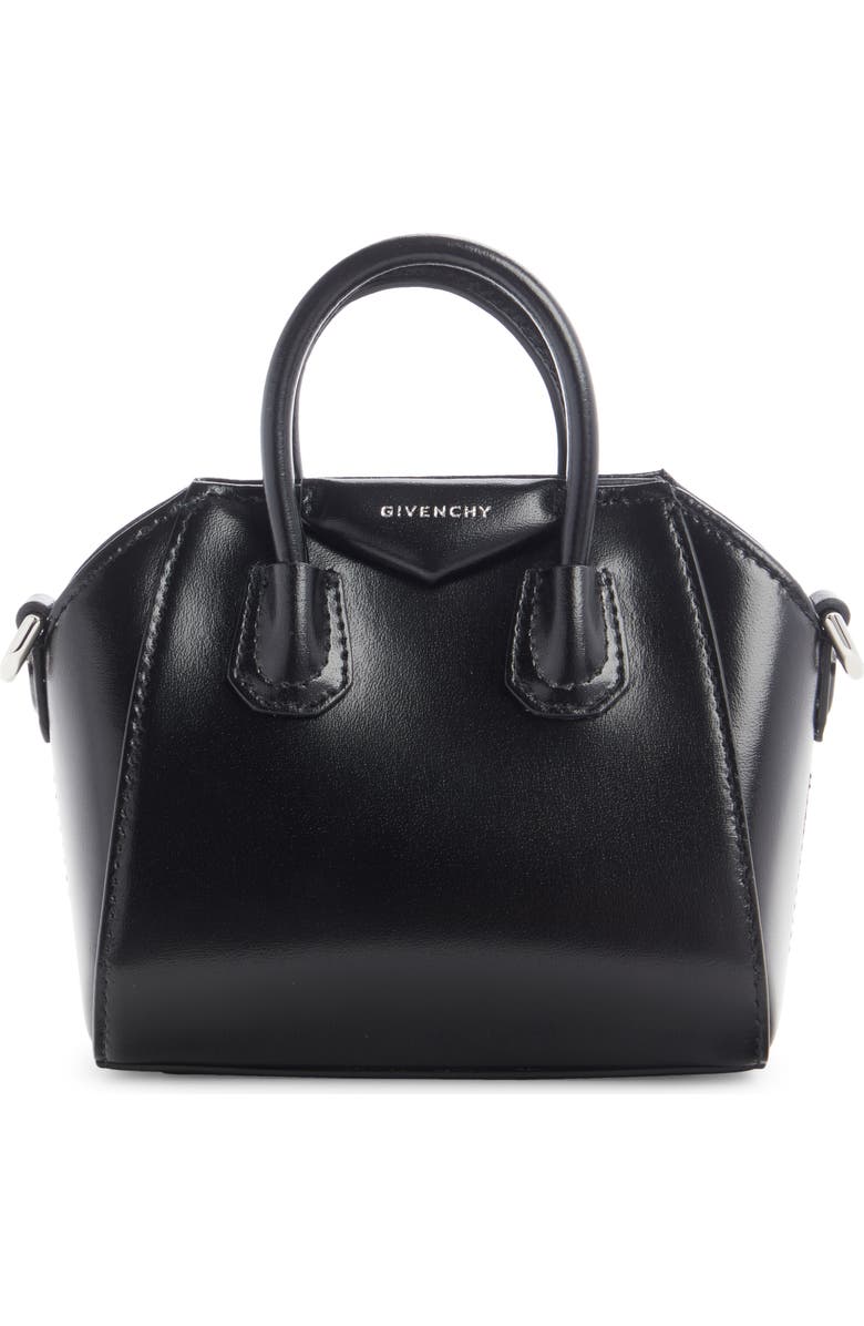 Givenchy Micro Antigona Leather Satchel, Main, color,