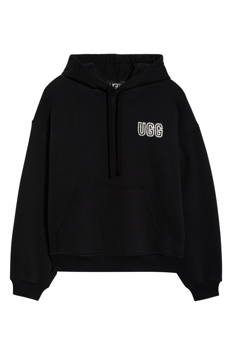 UGG<sup>®</sup> Logo Hoodie, Alternate, color, Black