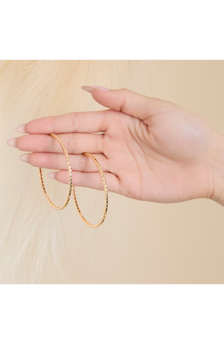 Jessica Simpson Twisted Gold-Tone Statement Hoop Earrings, Alternate, color, Gold