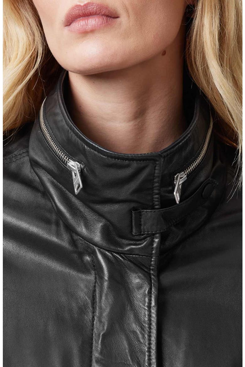 Clay Leather Jacket, Alternate, color, BLACK