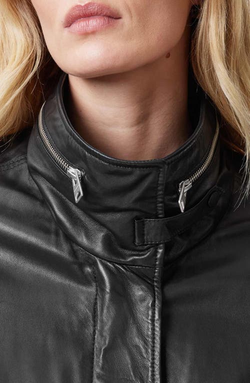 Allsaints Clay Leather Jacket In Black