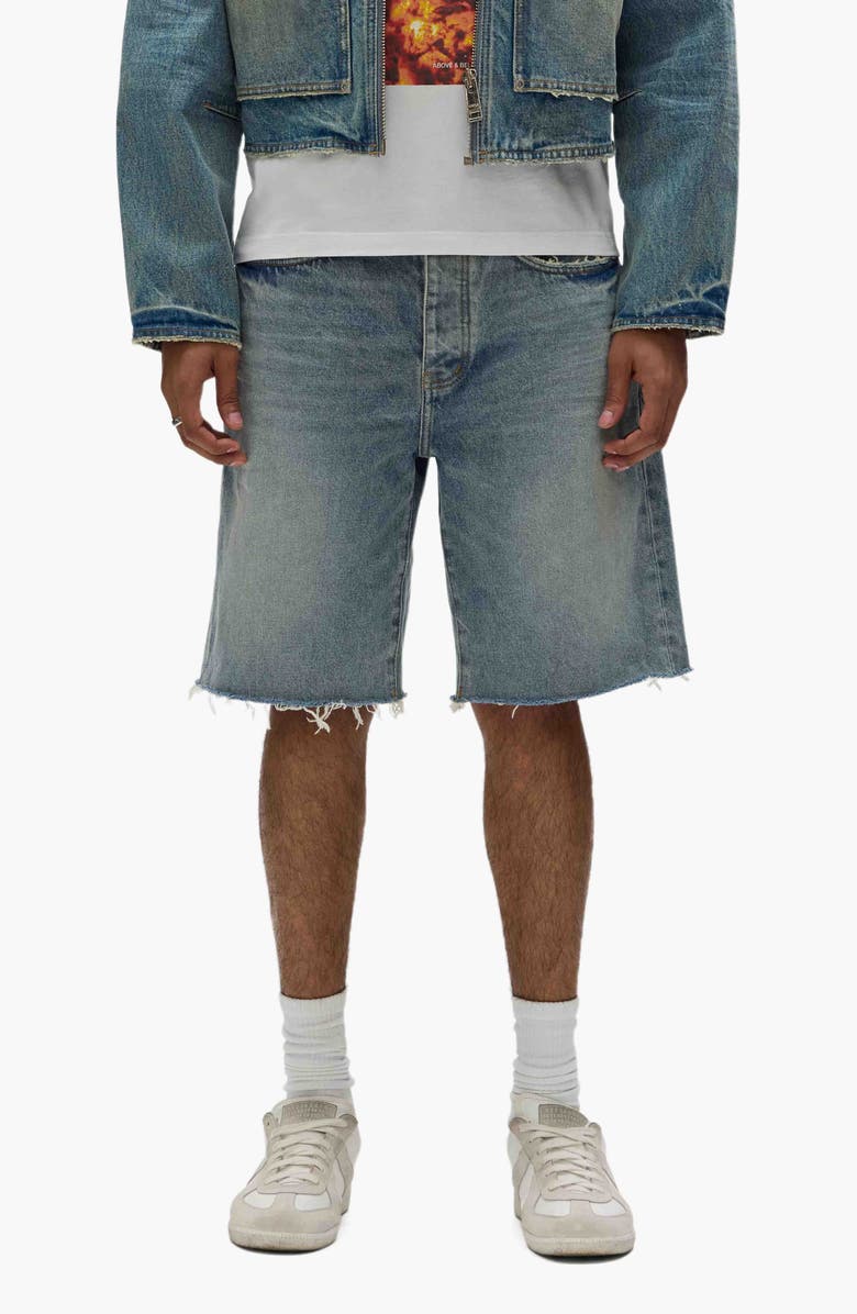 PURPLE BRAND P059 Cast Iron Cutoff Denim Shorts, Main, color,