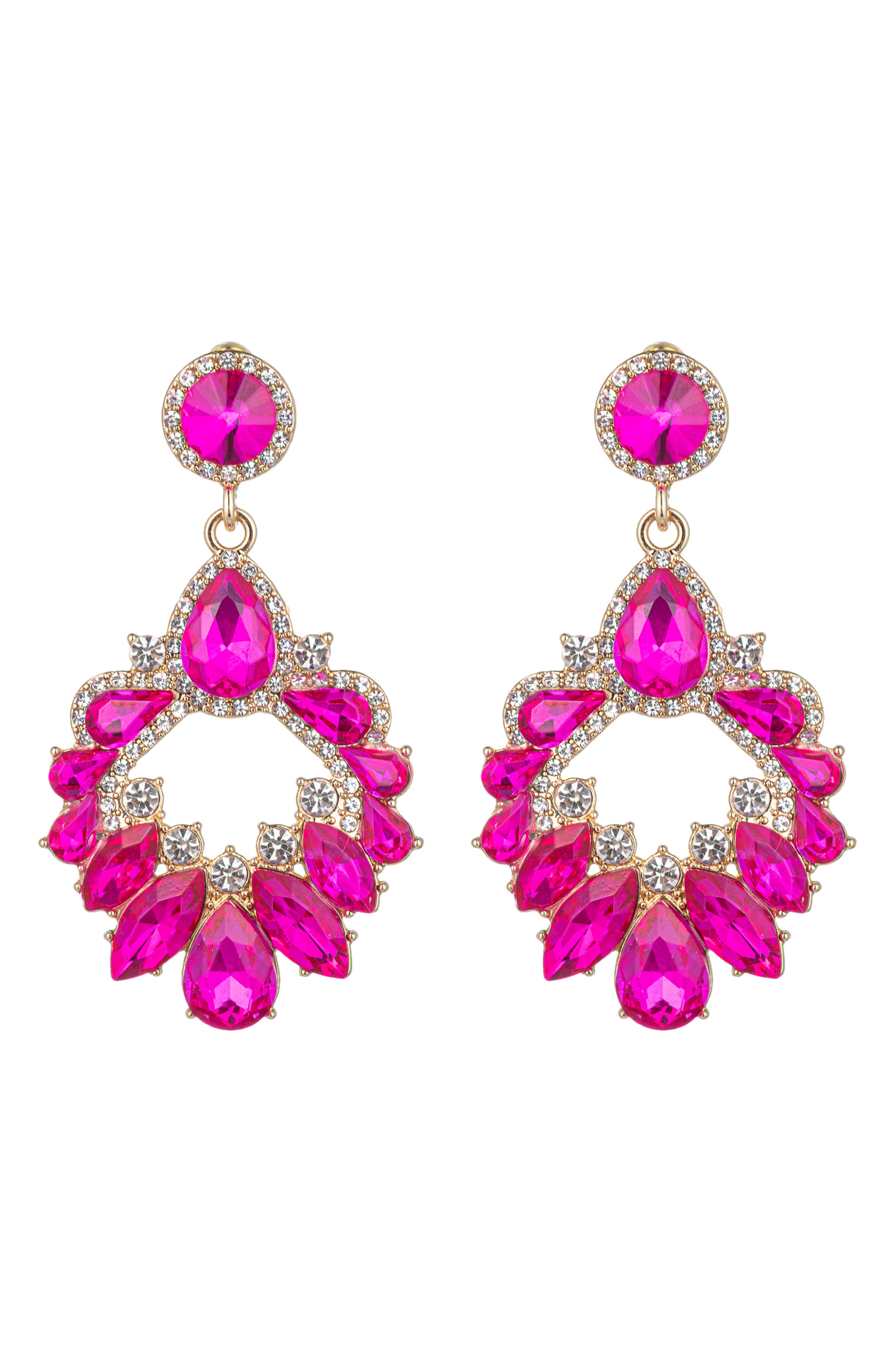 EYE CANDY LOS ANGELES Ari Crystal Statement Drop Earrings