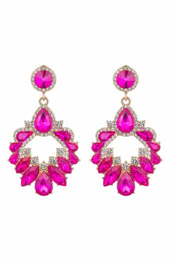 EYE CANDY LOS ANGELES Ari Crystal Statement Drop Earrings