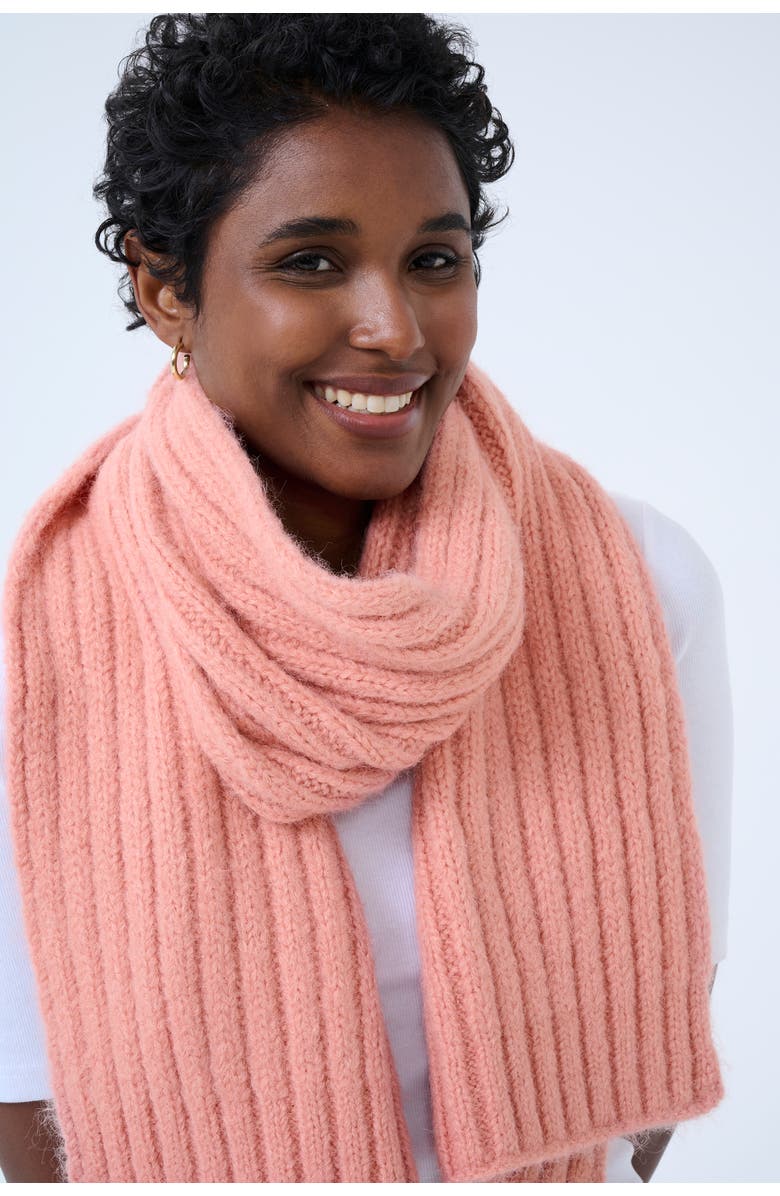 Kaffe KAdena Chunky Rib Knit Long Scarf, Alternate, color, Ash Rose Melange