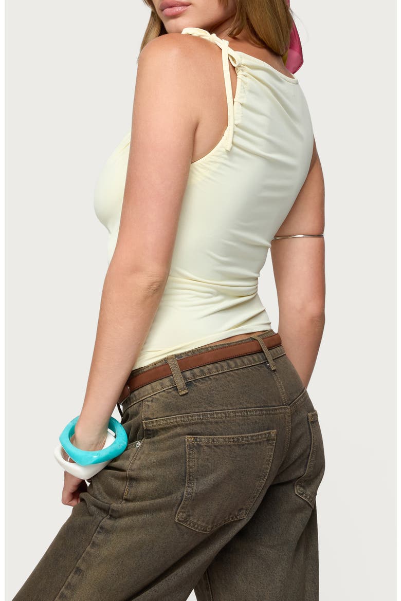 Shanee Tie Shoulder Tank, Alternate, color, YELLOW