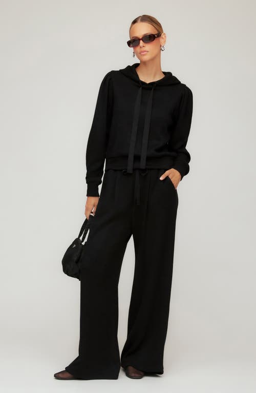 Fifteen Twenty Nyri Pleat Shoulder Hoodie In Black