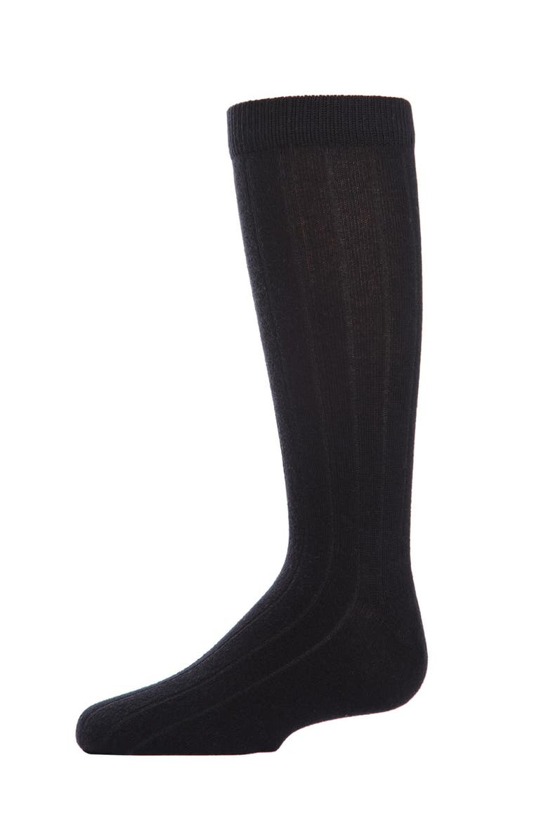 MeMoi Boy's 3 Pair Pack Basic Cotton Blend Ribbed Crew Socks, Main, color, Black