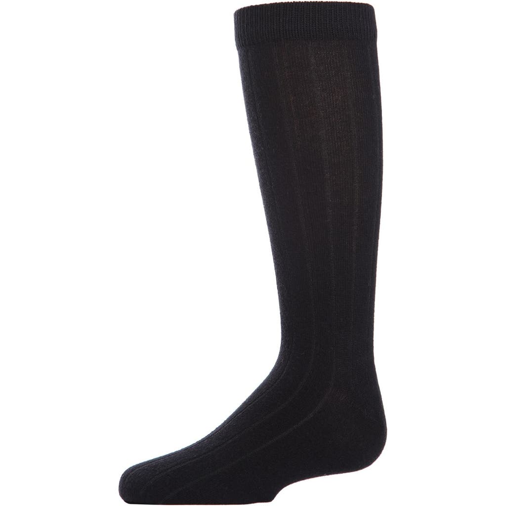 Memoi Boy's 3 Pair Pack Basic Cotton Blend Ribbed Crew Socks In Black