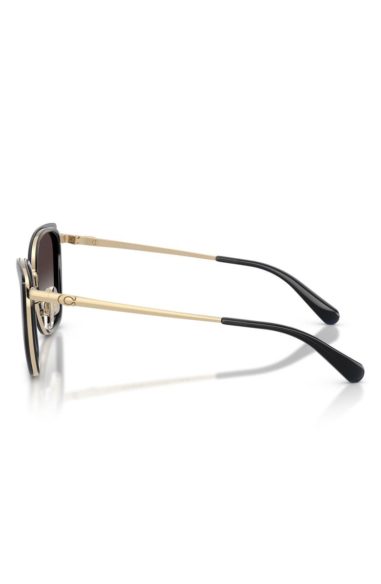COACH 53mm Gradient Square Sunglasses, Alternate, color, Gold / Smoke / Grey Gradient