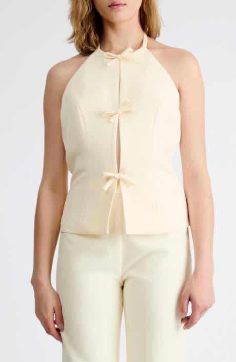 Imogen Bow Lined Halter Top