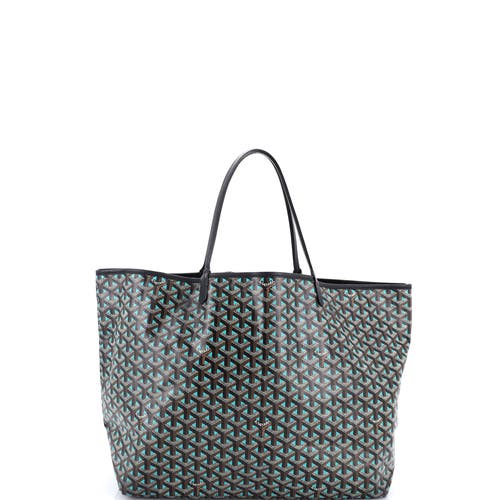 Pre-owned Goyard Goyard Saint Louis Tote Claire Voie Coated Canvas Gm In Green