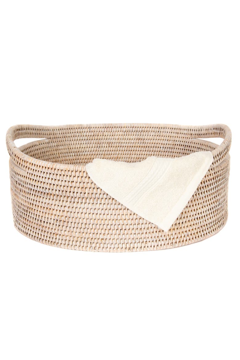 Artifacts Rattan Oval Basket, Alternate, color, White Wash